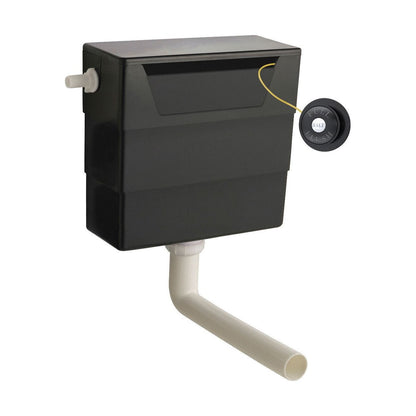 [BCC6T02] Balterley Universal Water Saving Dual Flush Side Inlet with Traditional Push Button - Matt Black/Black - Cutout