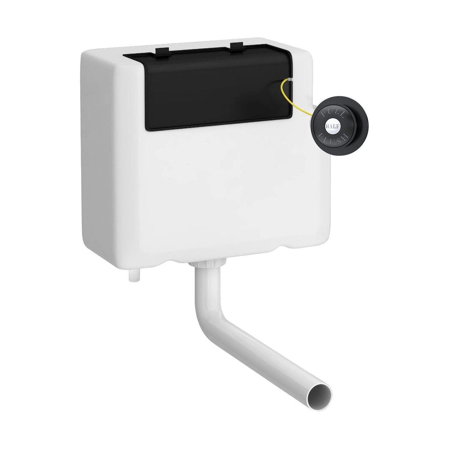[BCC8T02B] Balterley Universal Water Saving Dual Flush Bottom Inlet with Traditional Push Button - Matt Black - Cutout