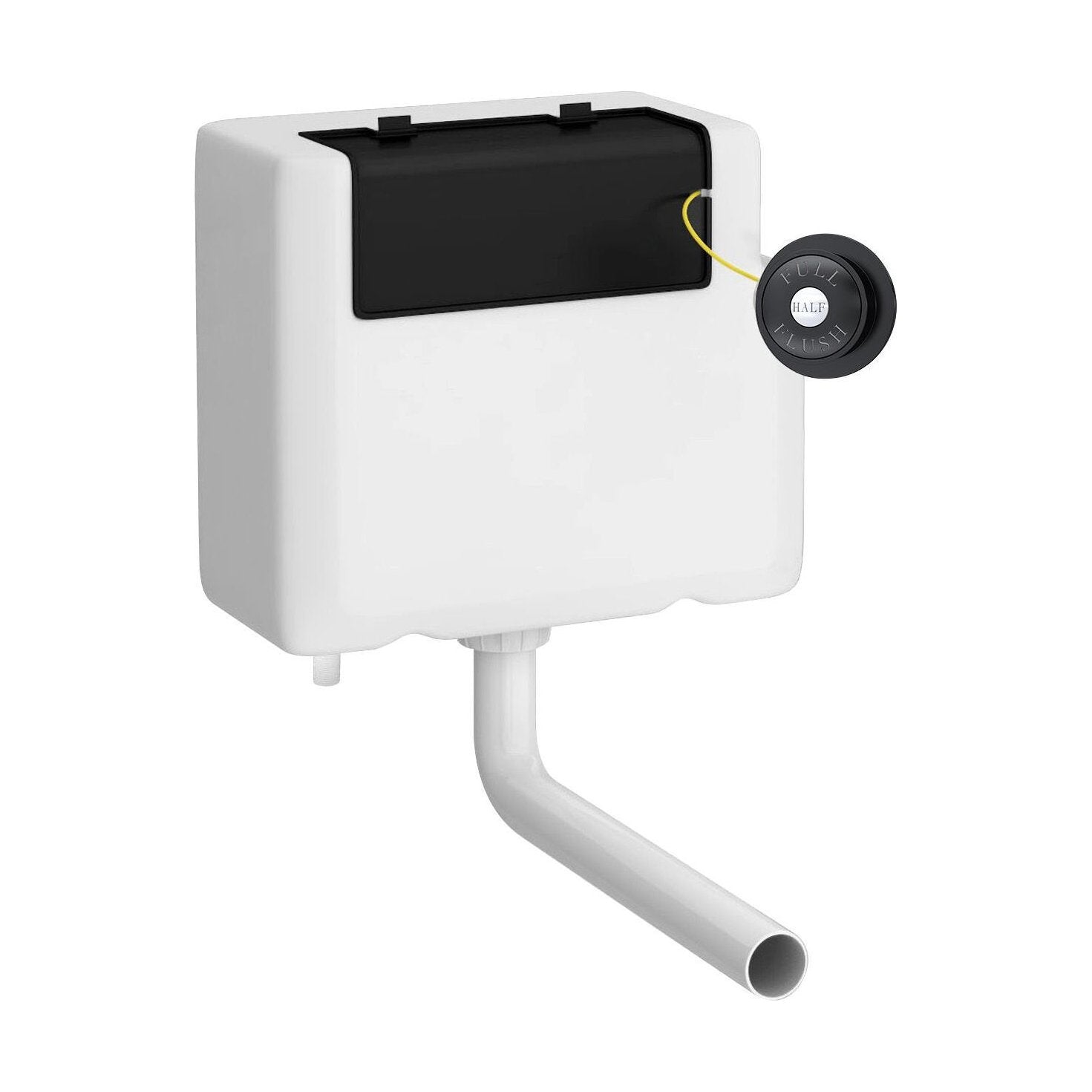 [BCC8T02B] Balterley Universal Water Saving Dual Flush Bottom Inlet with Traditional Push Button - Matt Black - Cutout