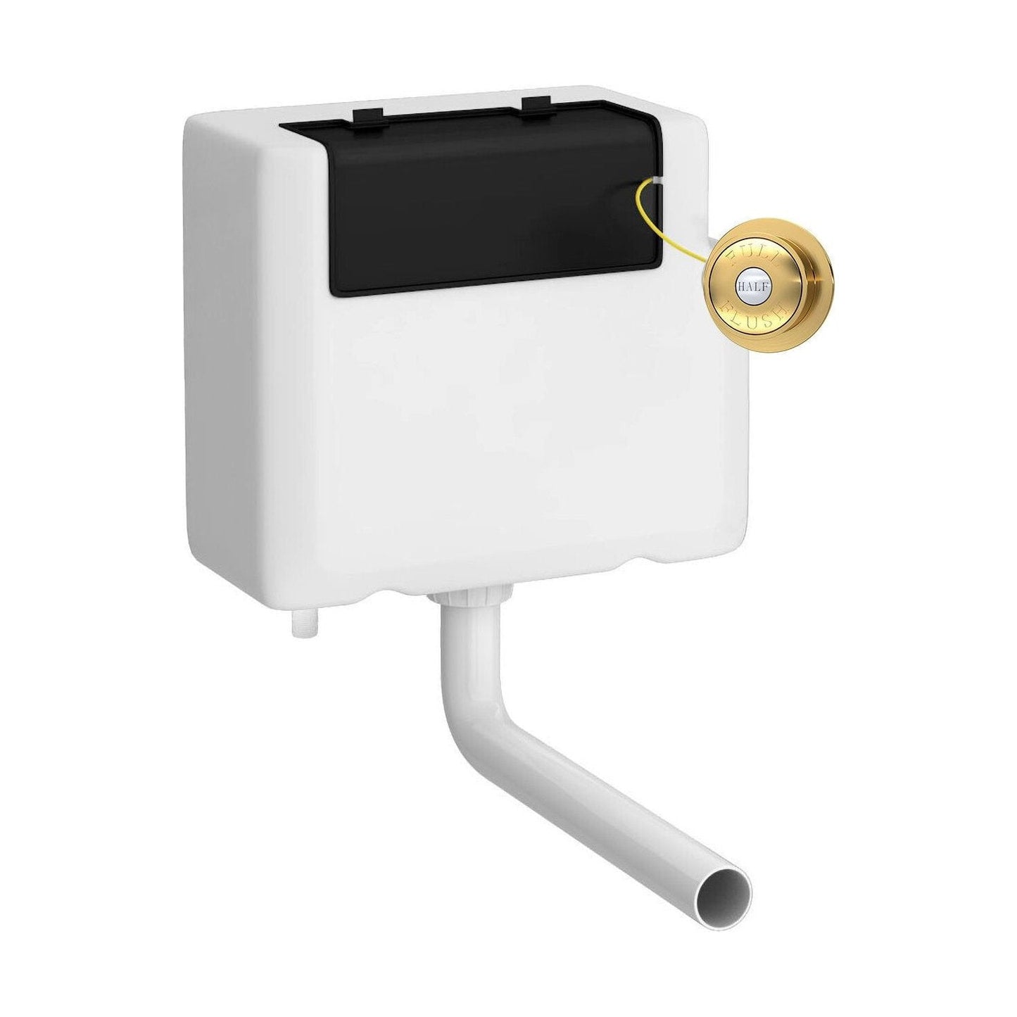 [BCC8T03B] Balterley Universal Water Saving Dual Flush Bottom Inlet with Traditional Push Button - Brushed Brass - Cutout