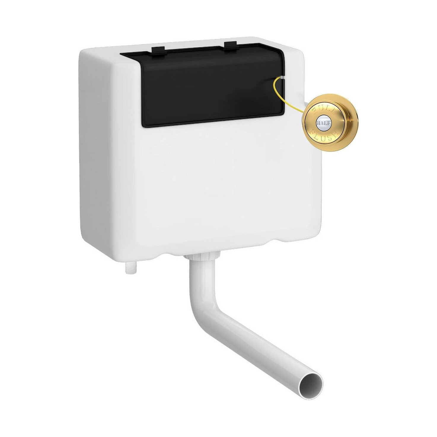 [BCC8T03B] Balterley Universal Water Saving Dual Flush Bottom Inlet with Traditional Push Button - Brushed Brass - Cutout