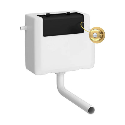 [BCC8T03] Balterley Universal Water Saving Dual Flush Side Inlet with Traditional Push Button - Brushed Brass/White - Cutout