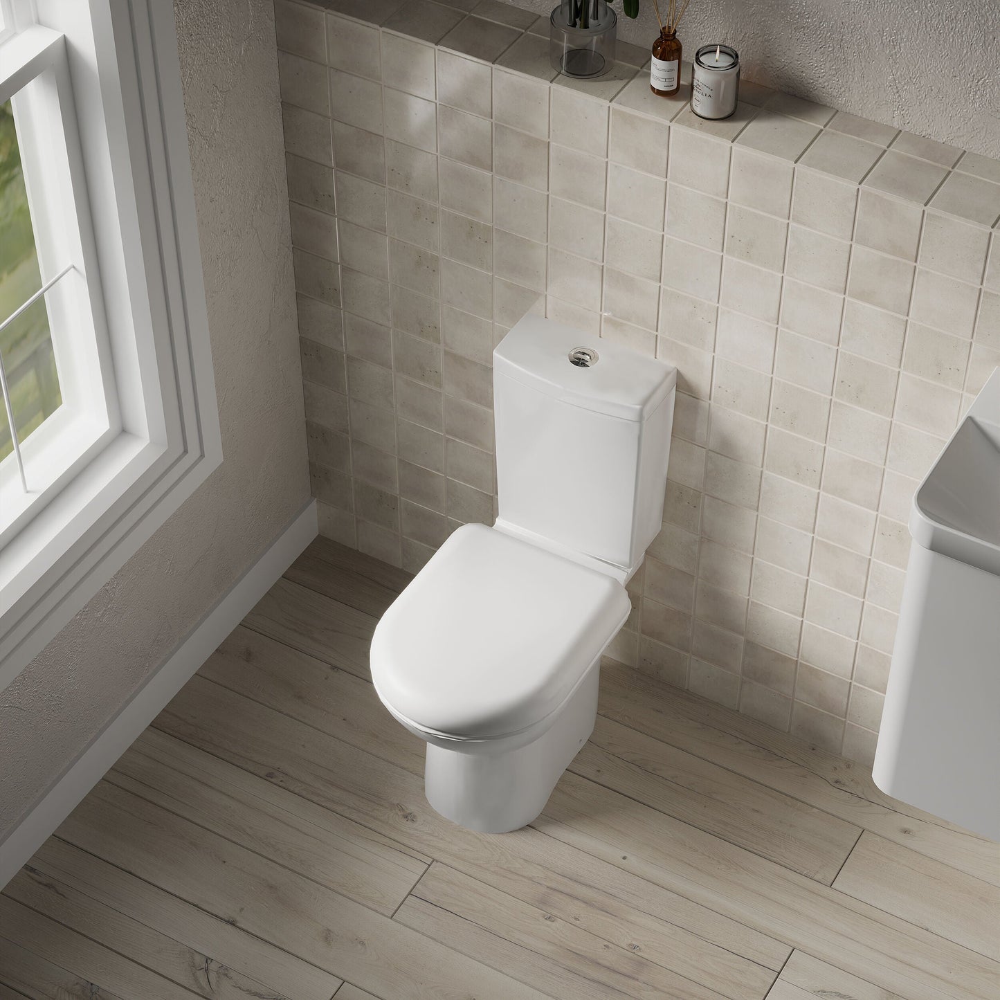 [BCCP003] Modern Bathroom Design Toilet Pan with Cistern and Fittings , 745 x 360 x 620mm, White - Lifestyle 2