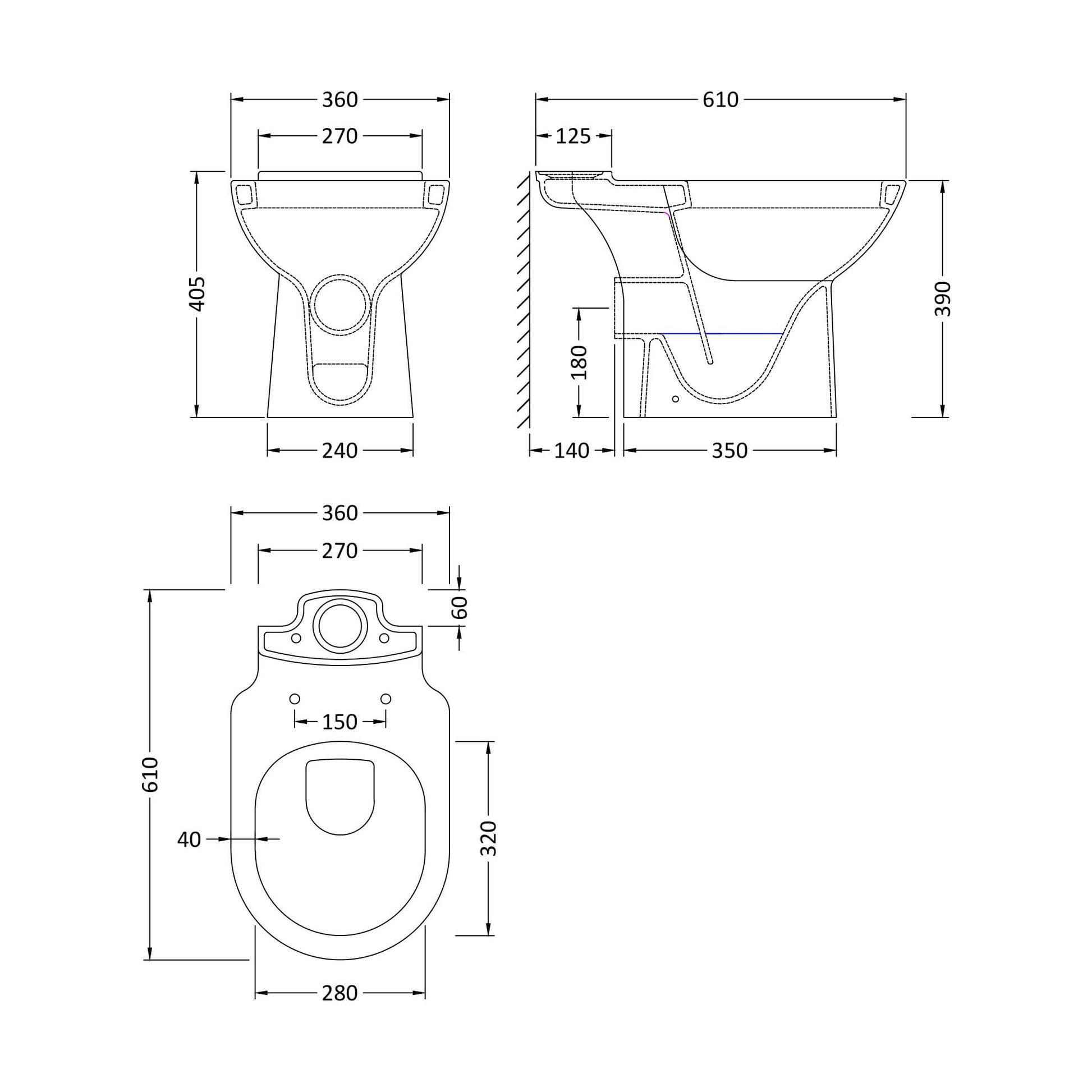 [BCCP370] Short Projection Pan - Technical Drawing