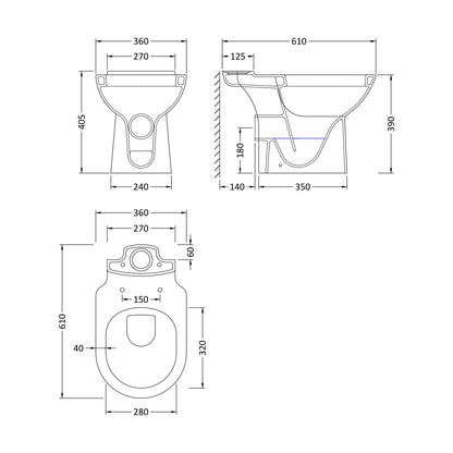 [BCCP370] Short Projection Pan - Technical Drawing
