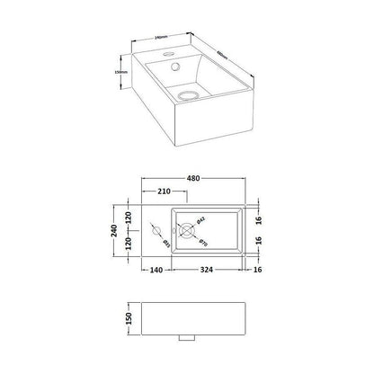 [BCCR001] Cubix Compact Vessel - Technical Drawing