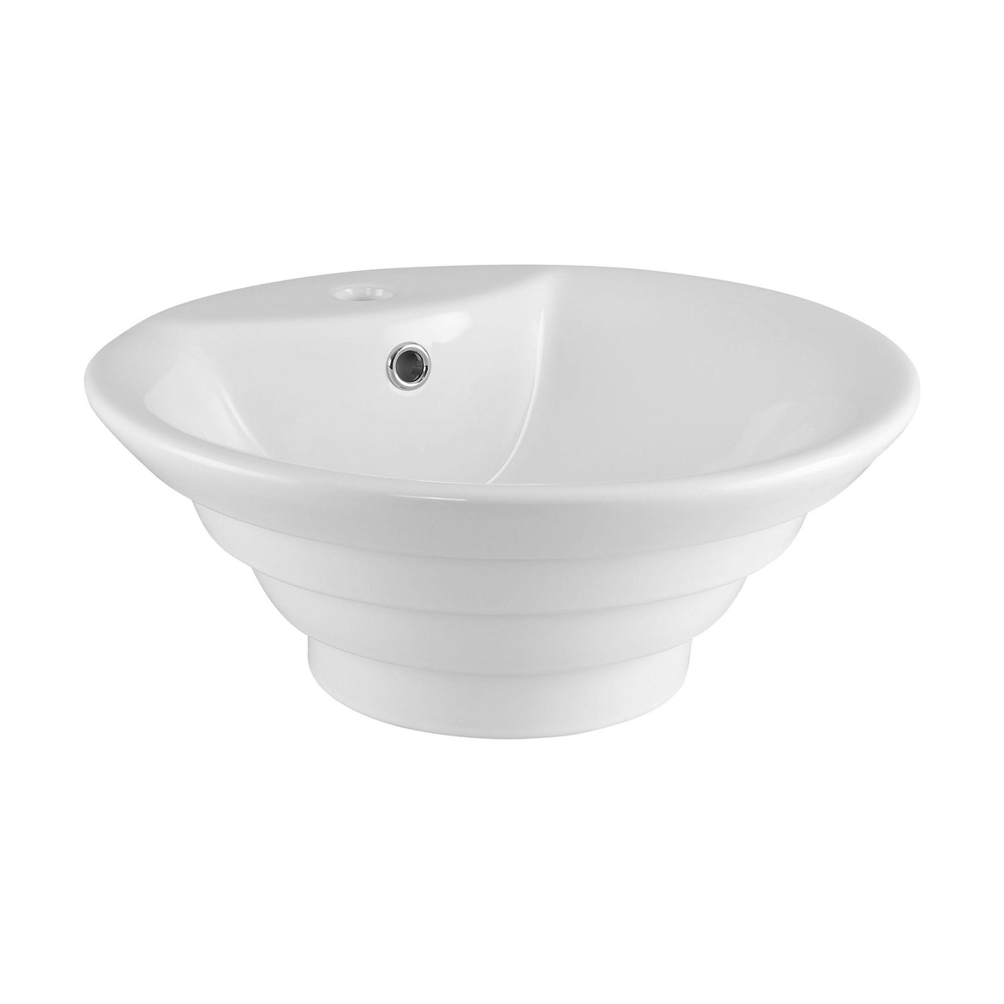 [BCCT006] Balterley Modern Bathroom Round Vessel Basin for Countertop Use, White Vitreous China, Contemporary Design, 460 mm - Cutout