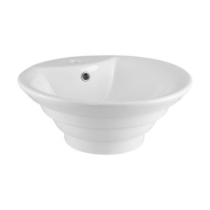 [BCCT006] Balterley Modern Bathroom Round Vessel Basin for Countertop Use, White Vitreous China, Contemporary Design, 460 mm - Cutout