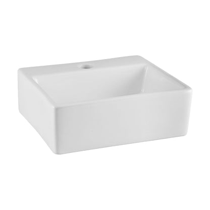 [BCCT106] Balterley Modern Bathroom Rectangular Vessel Basin for Countertop Use, White Vitreous China, Contemporary Design, 335 mm - Cutout
