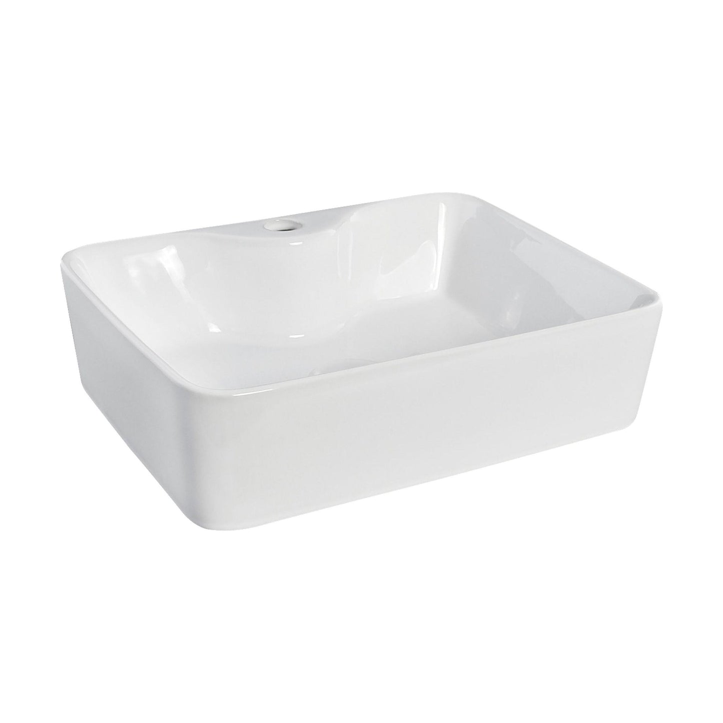 [BCCT119] Balterley Modern Bathroom Rectangular Soft Square Vessel Basin for Countertop Use, White Vitreous China, 485 mm - Cutout