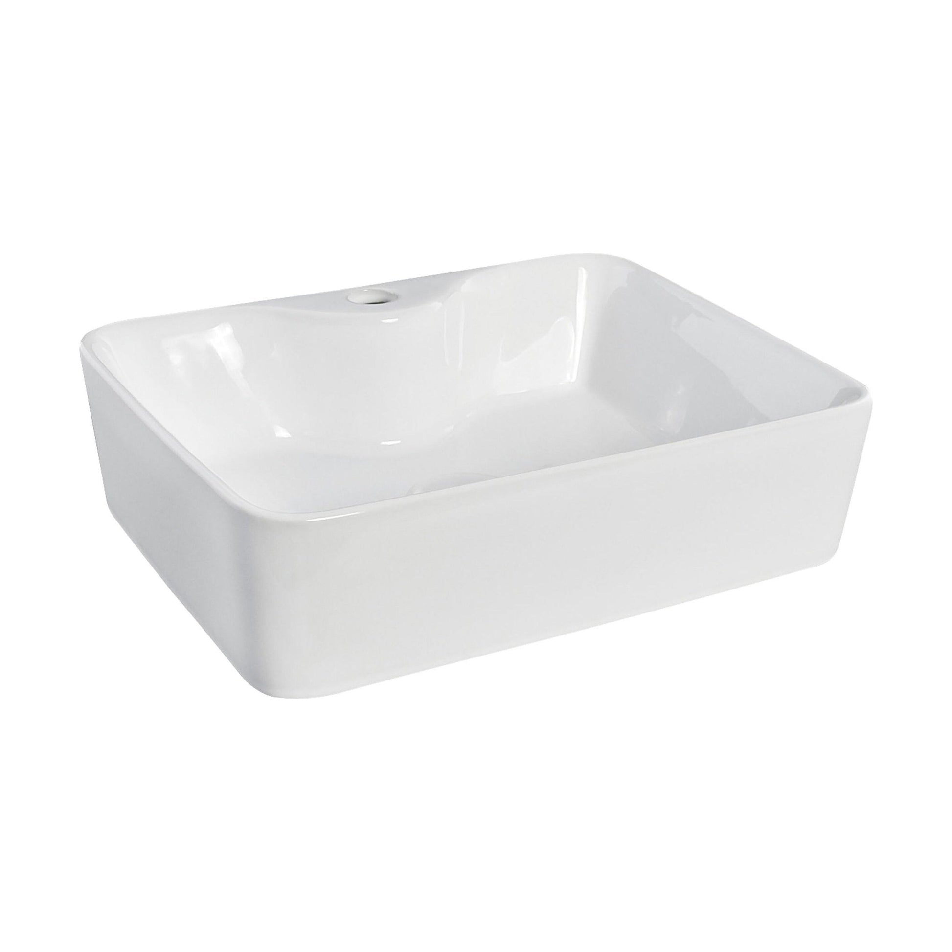 [BCCT119] Balterley Modern Bathroom Rectangular Soft Square Vessel Basin for Countertop Use, White Vitreous China, 485 mm - Cutout