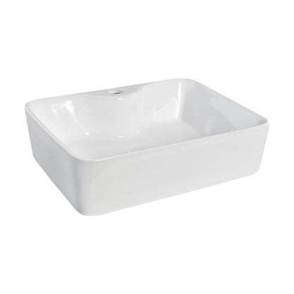[BCCT119] Balterley Modern Bathroom Rectangular Soft Square Vessel Basin for Countertop Use, White Vitreous China, 485 mm - Cutout