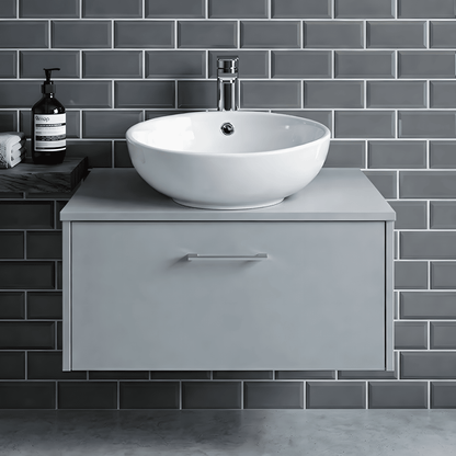 [BCCT124] Balterley Modern Bathroom Round Vessel Basin for Countertop Use, White Vitreous China, Contemporary Style, 410 mm - Silo