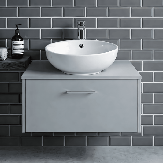 [BCCT124] Balterley Modern Bathroom Round Vessel Basin for Countertop Use, White Vitreous China, Contemporary Style, 410 mm - Silo