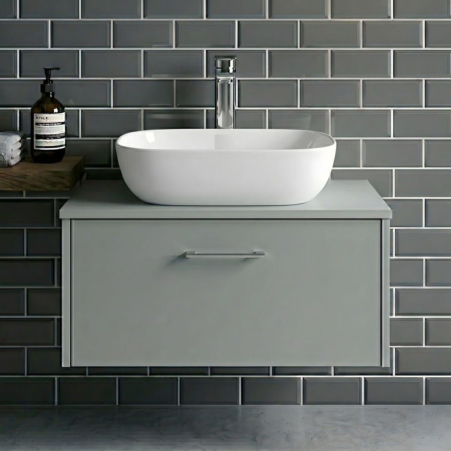 [BCCT158] Contemporary Soft Rectangular Countertop Basin - Gloss White Ceramic Vessel Without Overflow - Silo