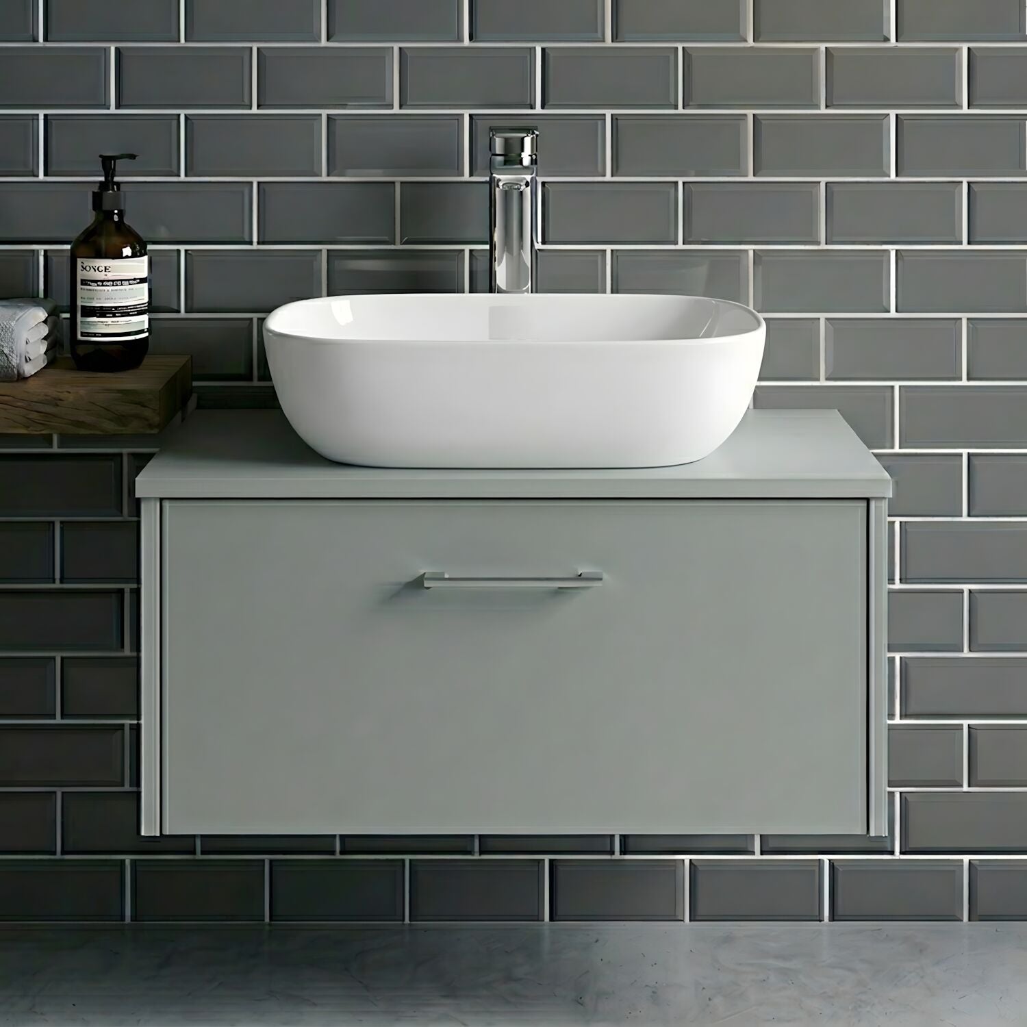 [BCCT158] Contemporary Soft Rectangular Countertop Basin - Gloss White Ceramic Vessel Without Overflow - Silo