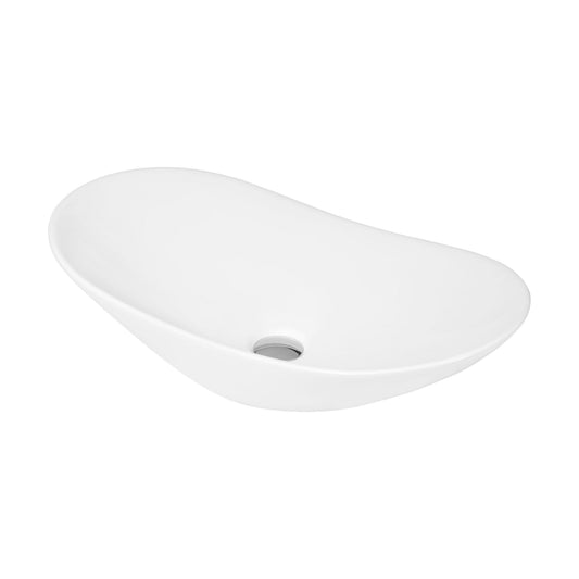 [BCCT159] Balterley Modern Bathroom Oval Vessel Basin for Countertop Use, White Vitreous China, Contemporary Design, 615 mm - Cutout