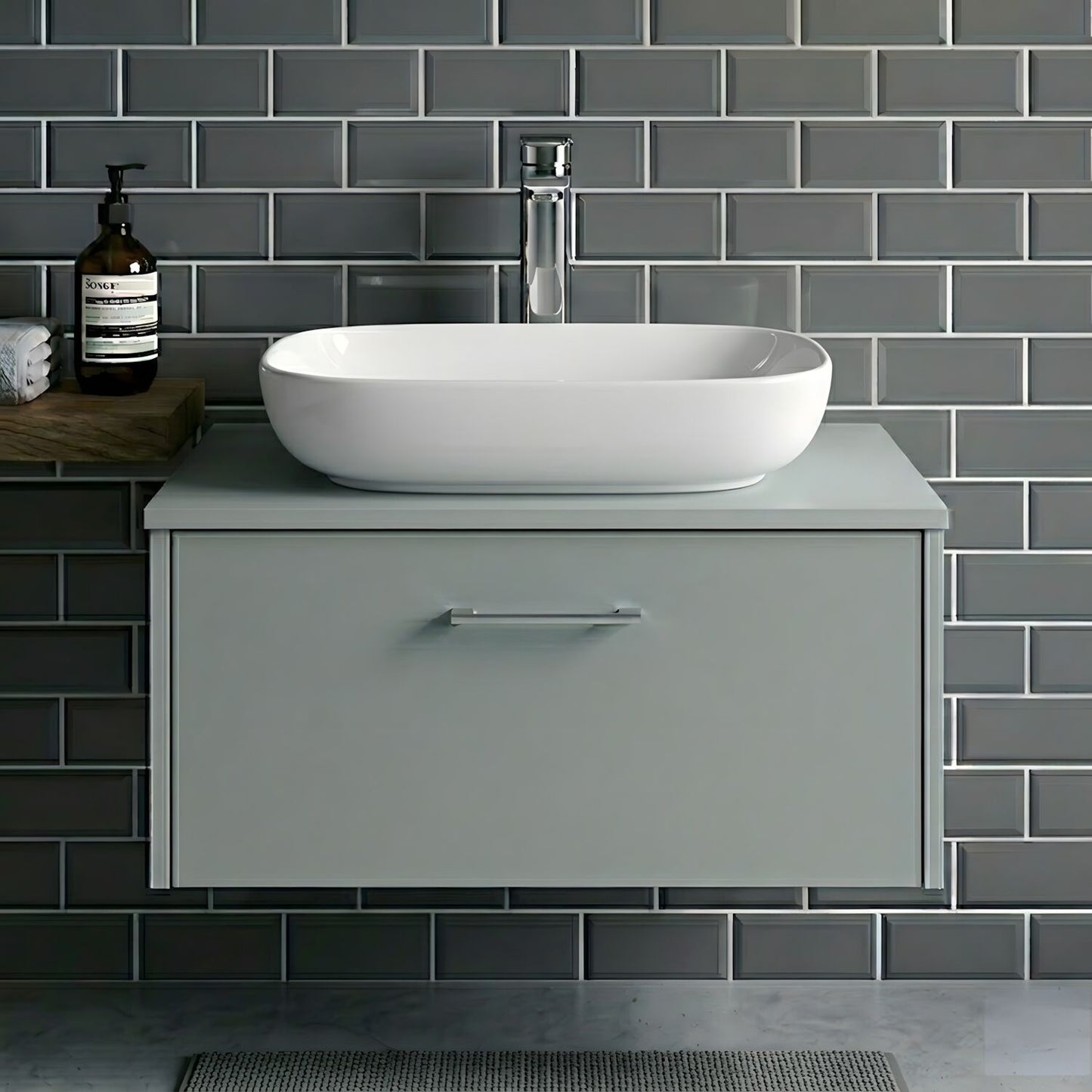 [BCCT181] Balterley Nova Contemporary Rectangular Bathroom Countertop Basin, Soft Square Design, White, 520 mm - Silo