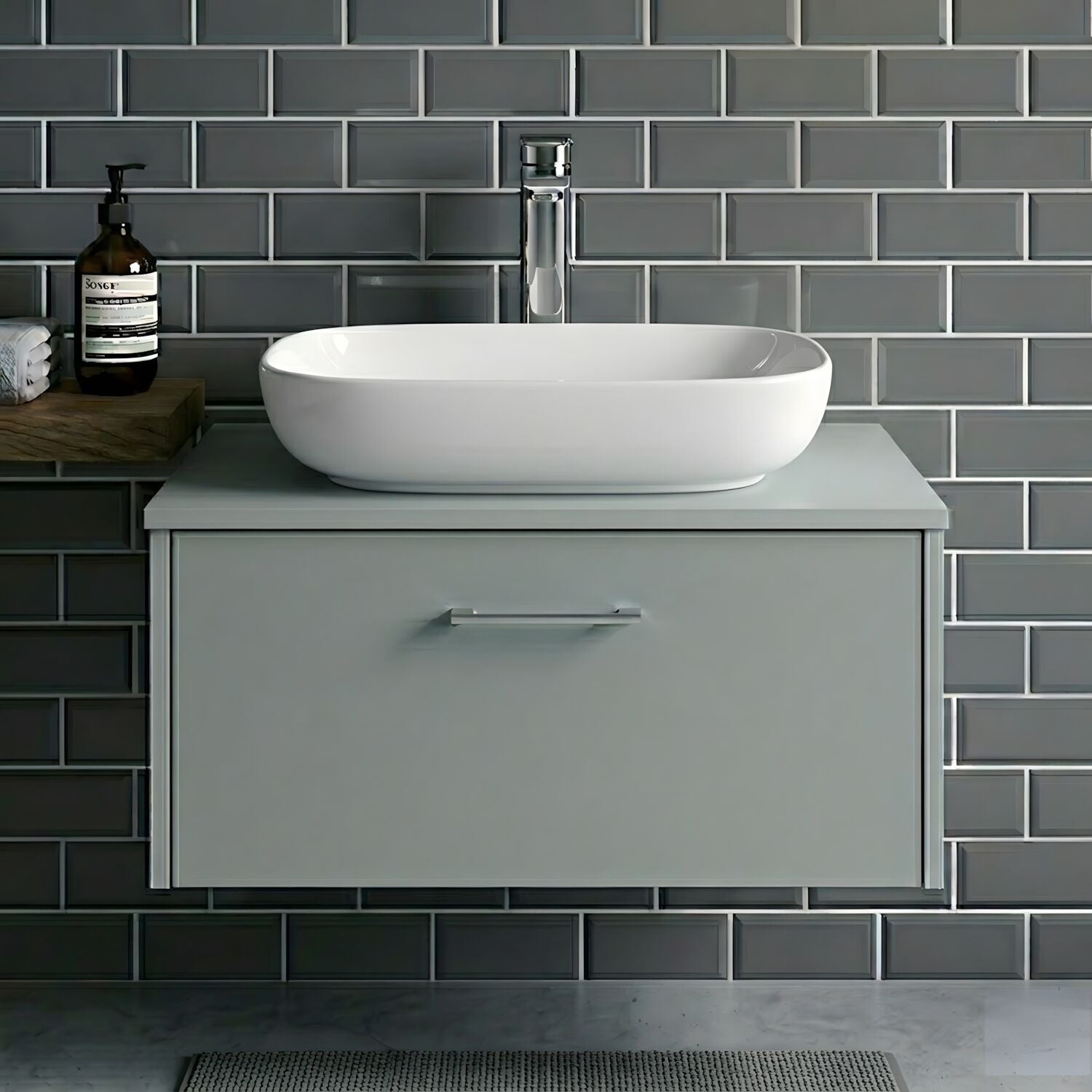 [BCCT181] Balterley Nova Contemporary Rectangular Bathroom Countertop Basin, Soft Square Design, White, 520 mm - Silo