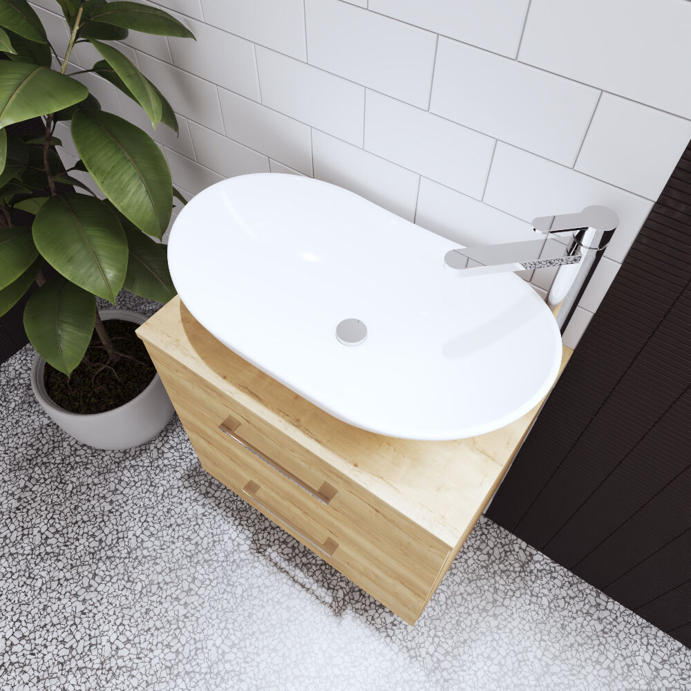[BCCT259] Balterley Nova Contemporary Round Bathroom Countertop Basin, Sleek Round Design, Matt White, 615 mm - Lifestyle 2