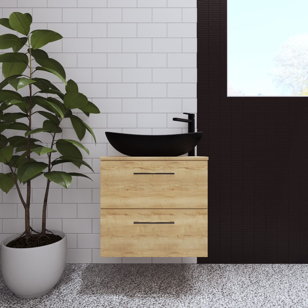 [BCCT459] Balterley Nova Oval Countertop Vessel Basin for Bathroom & Cloakroom, Durable Ceramic Fireclay, Matt Black, 615 x 360 x 155 mm - Lifestyle 1