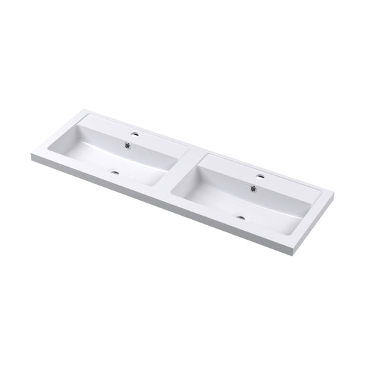 [BCDB424] Double Polymarble Basin 1205 x 390 - Cutout