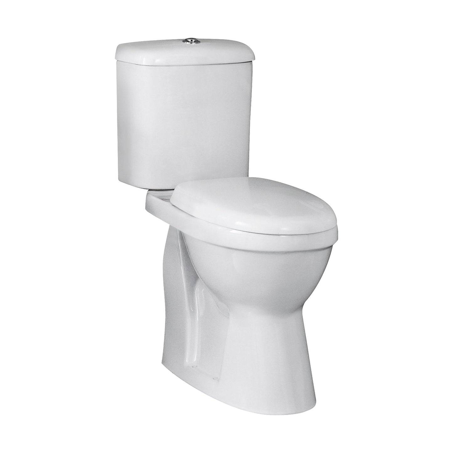 [BCDOC100] White Single Flush Comfort Height Toilet Pan, Cistern & Soft Close Seat - Cutout
