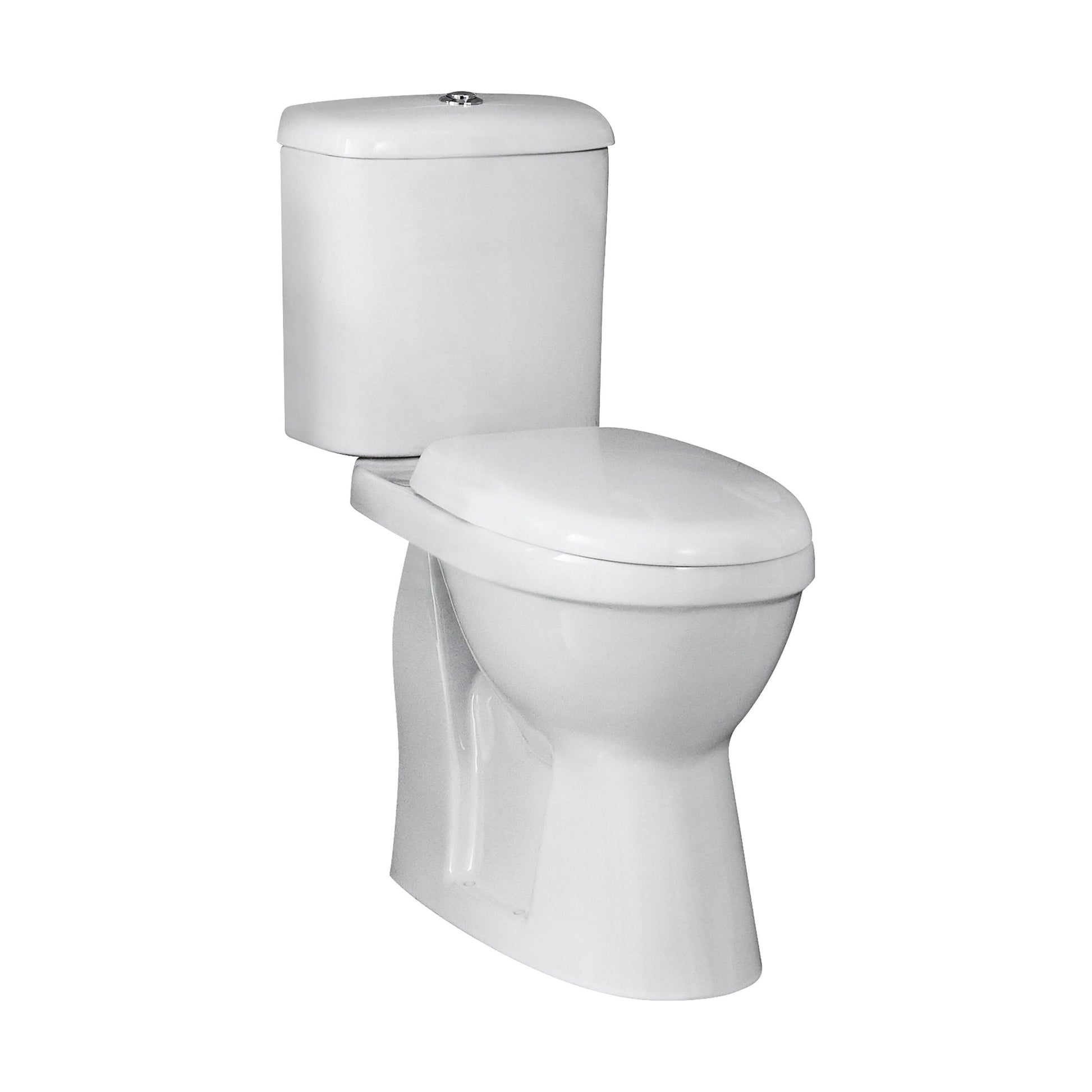 [BCDOC100] White Single Flush Comfort Height Toilet Pan, Cistern & Soft Close Seat - Cutout