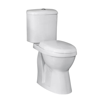 [BCDOC100] White Single Flush Comfort Height Toilet Pan, Cistern & Soft Close Seat - Cutout