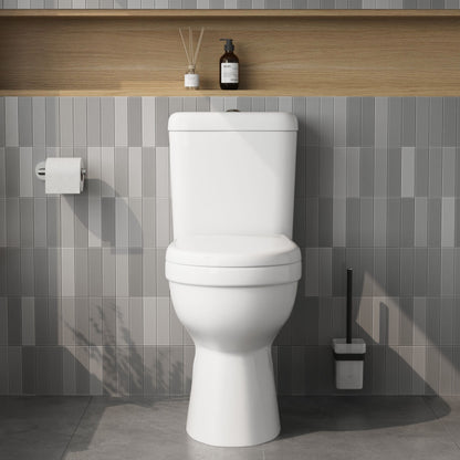 [BCDOC100] White Single Flush Comfort Height Toilet Pan, Cistern & Soft Close Seat - Lifestyle 1