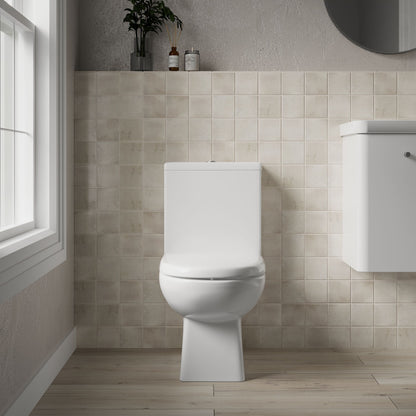 [BCDS004] Modern Bathroom Close Coupled Toilet , 810mm x 400mm, White - Lifestyle 1