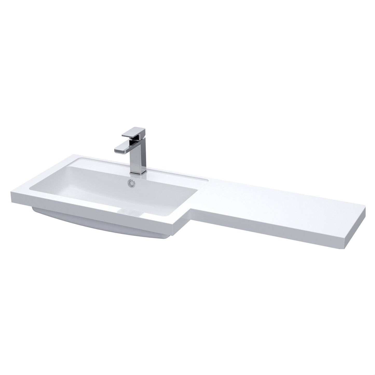 [BCDY411L] 1100x390 L SHAPED POLYMARBLE BASIN LH - Cutout
