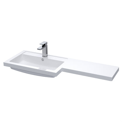 [BCDY411L] 1100x390 L SHAPED POLYMARBLE BASIN LH - Cutout