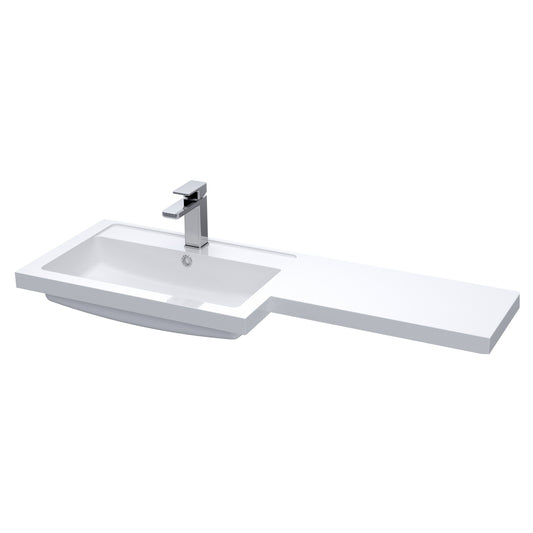 [BCDY411L] 1100x390 L SHAPED POLYMARBLE BASIN LH - Cutout