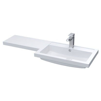 [BCDY411R] 1100x390 L SHAPED POLYMARBLE BASIN RH - Cutout