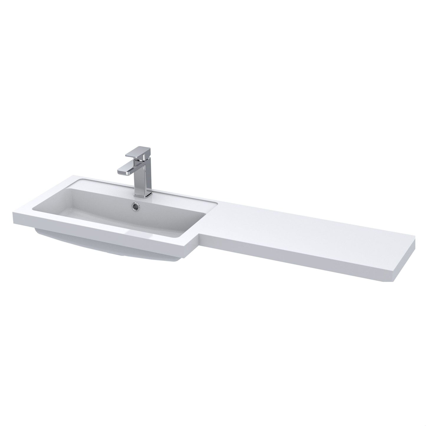 [BCDY414L] 1200 L shaped polymarble basin LH - Cutout
