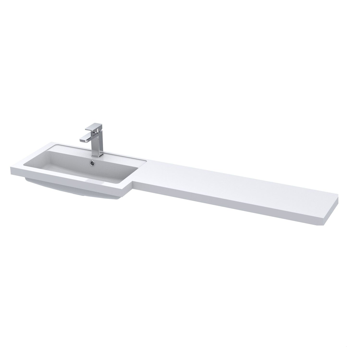 [BCDY415L] 1500 L shaped polymarble basin LH - Cutout
