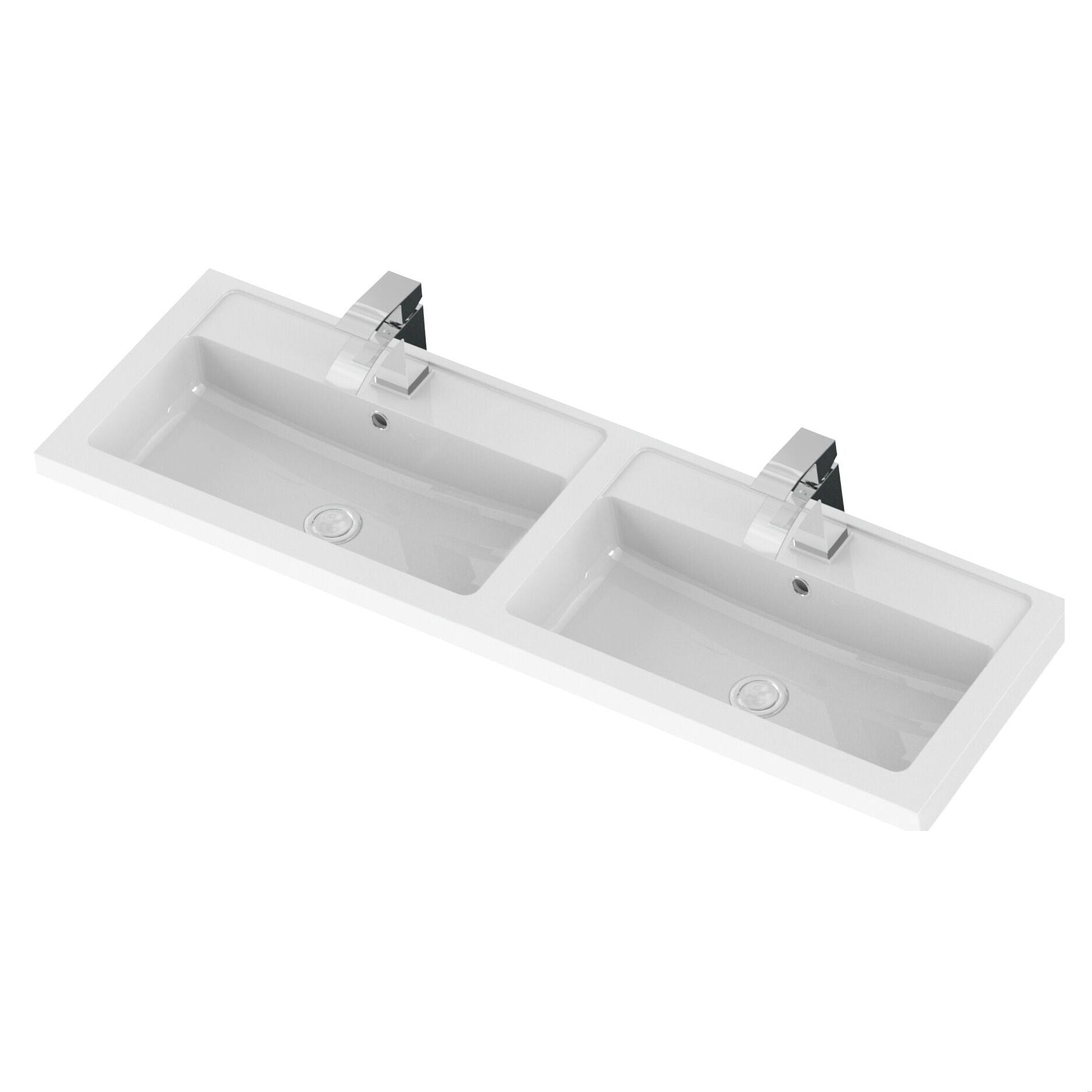 [BCDY425] Double Polymarble Basin 1205 x 360 - Cutout
