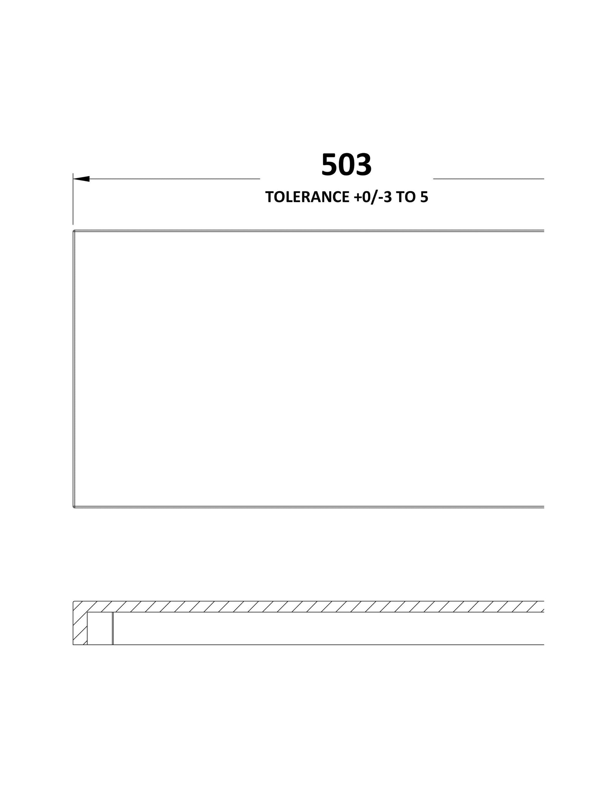 [BCDY442] 500 Wc Unit Top 500x255 - Technical Drawing