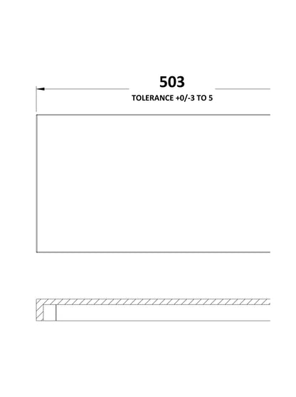 [BCDY442] 500 Wc Unit Top 500x255 - Technical Drawing