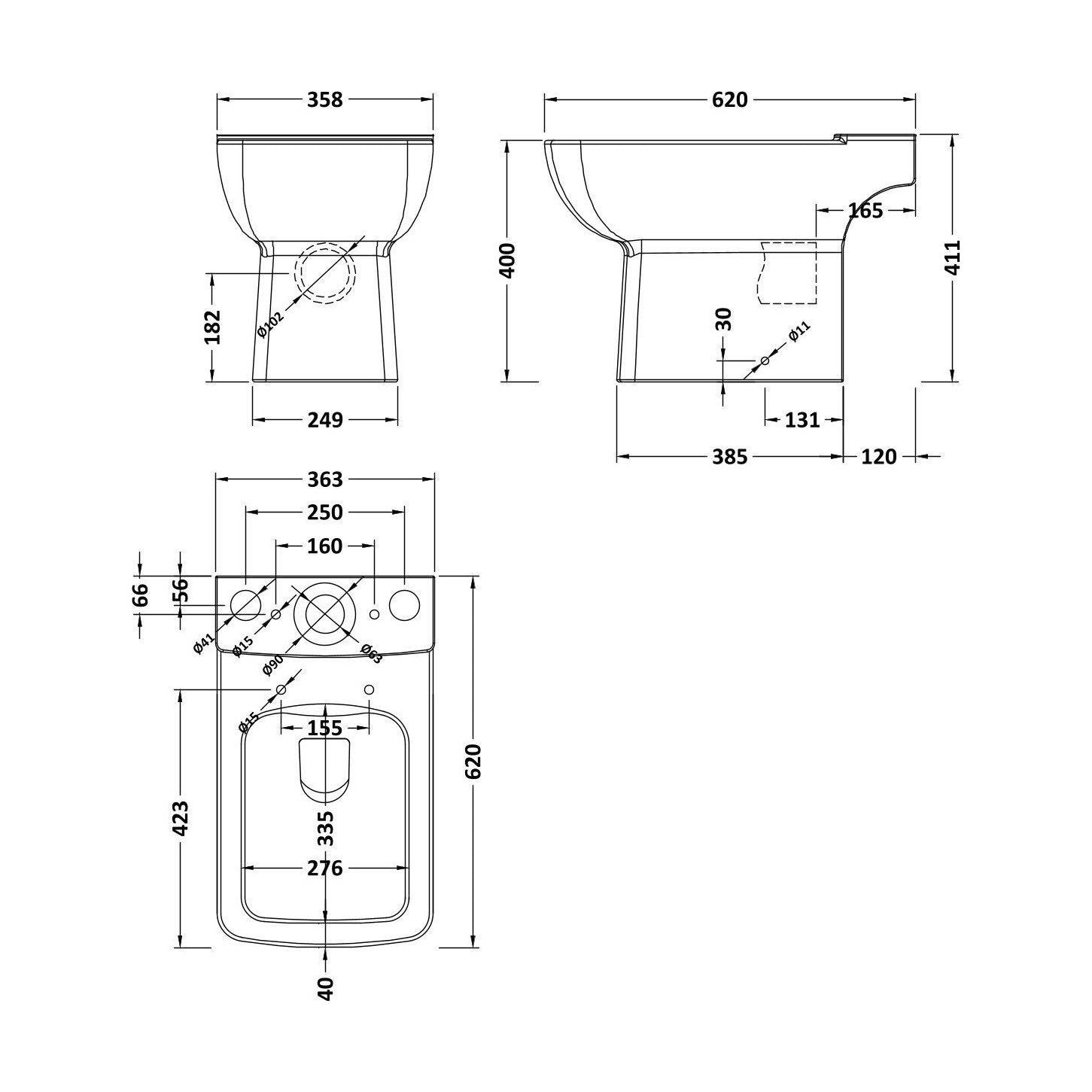 [BCETT01] Ettore Short Projection Pan CC Open Back - Technical Drawing