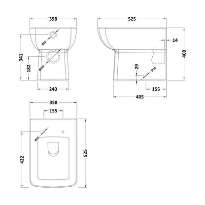 [BCETT04] Ettore Square Btw Pan - Technical Drawing
