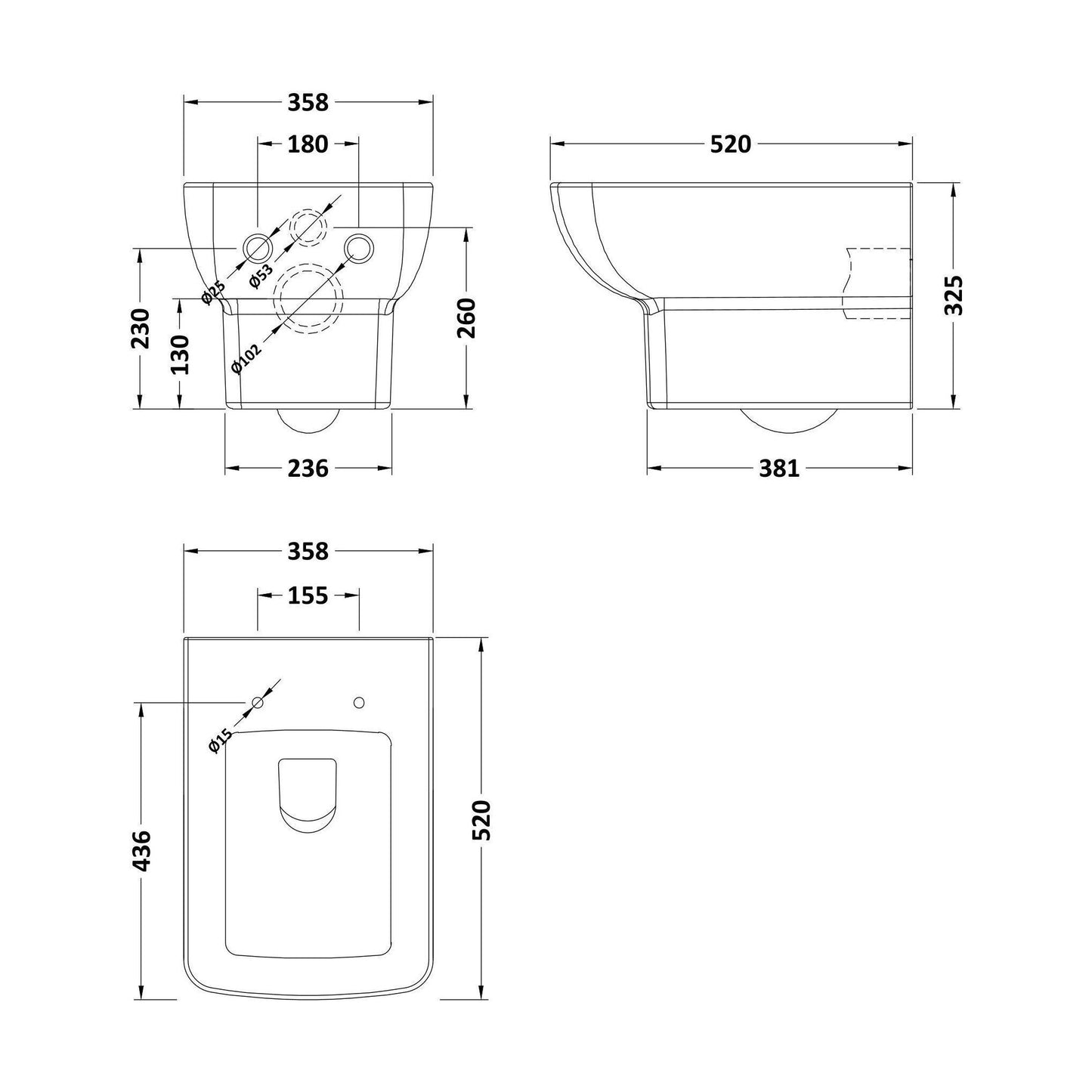 [BCETT05] Ettore Wall Hung Pan - Technical Drawing