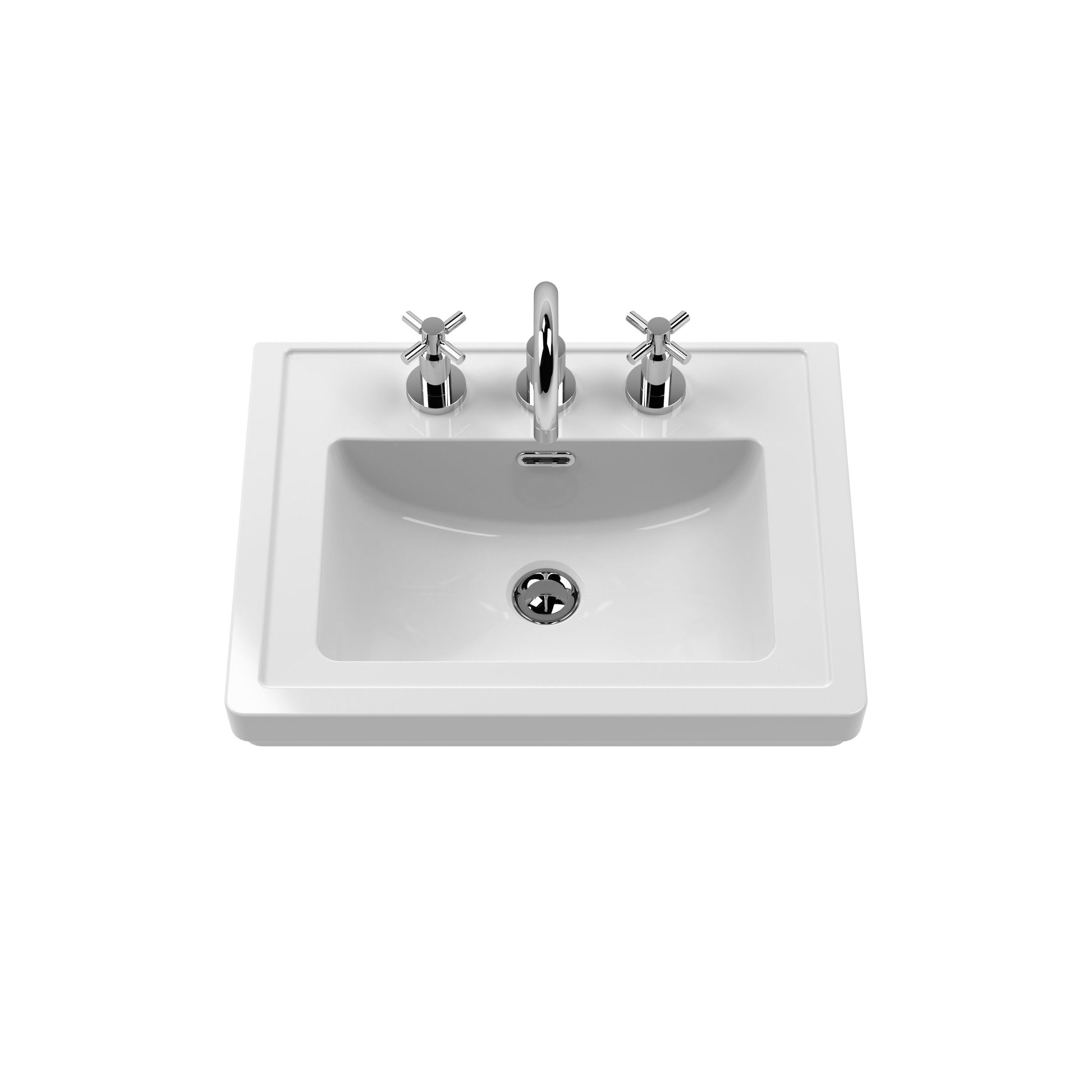 [BCFB532] Traditional 3 Tap Hole Basin - 500mm - Cutout