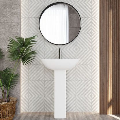 [BCFR400] Hilderstone Modern 1 Tap Hole Basin and Pedestal - 545mm - Lifestyle 1
