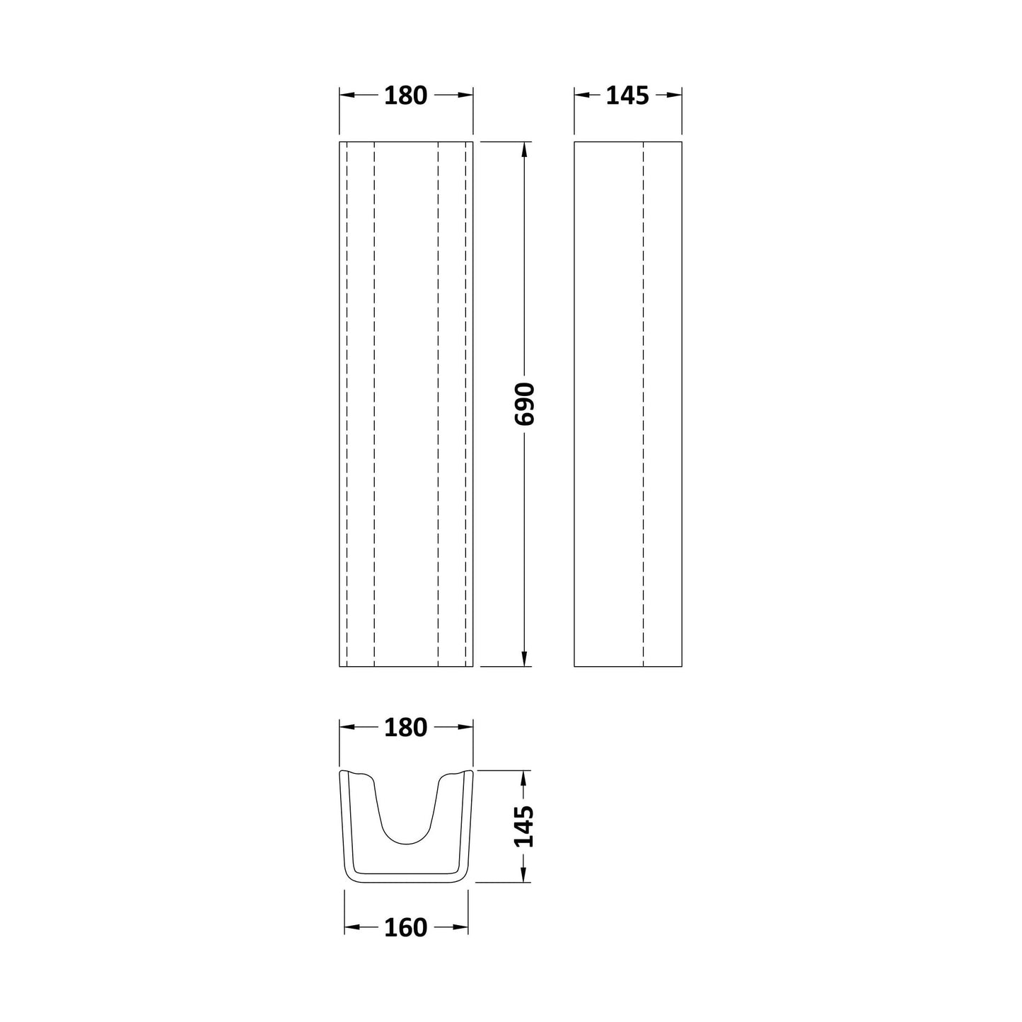 [BCFR403] Full Pedestal - Technical Drawing