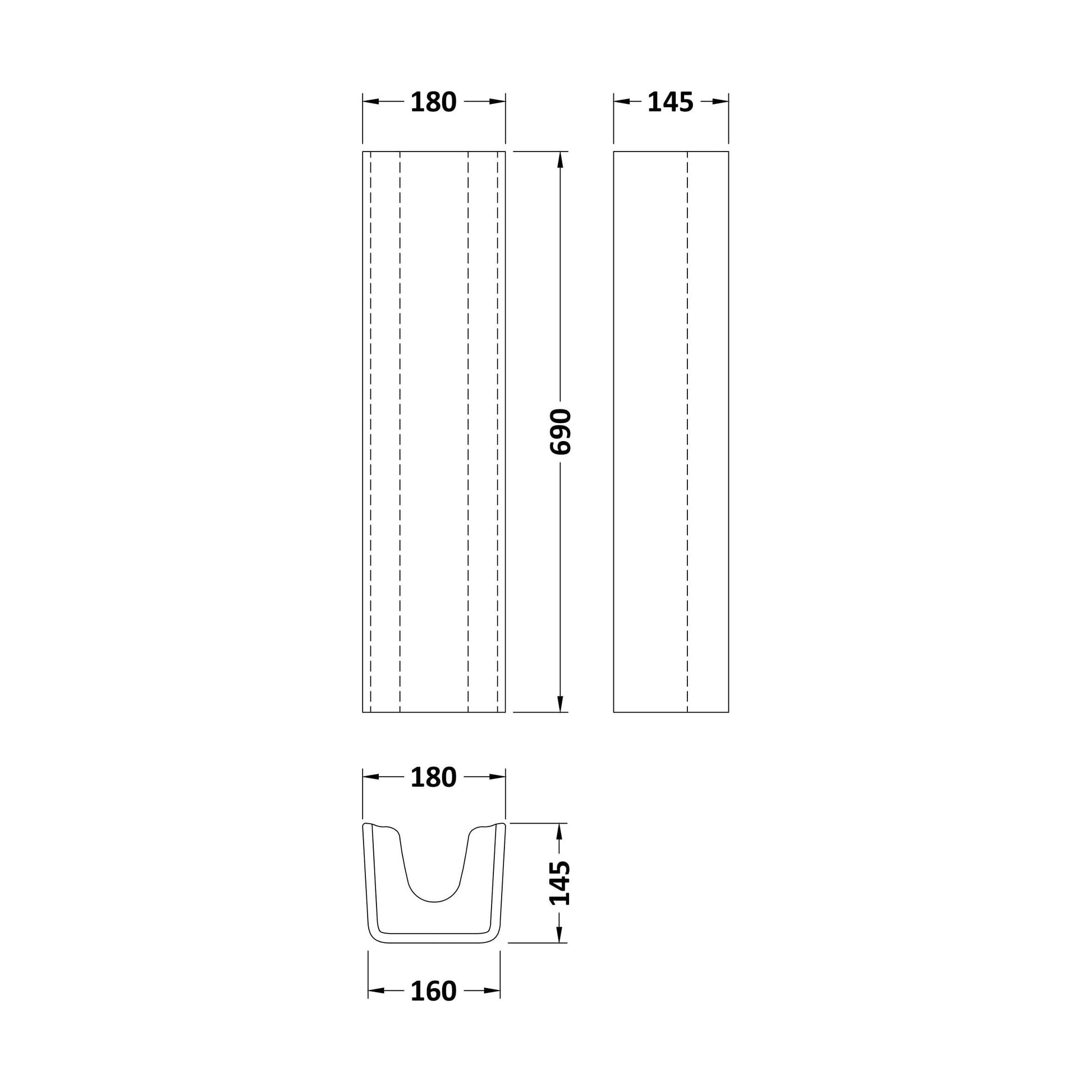 [BCFR403] Full Pedestal - Technical Drawing