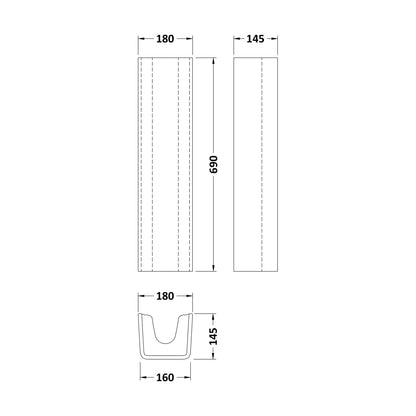 [BCFR403] Full Pedestal - Technical Drawing