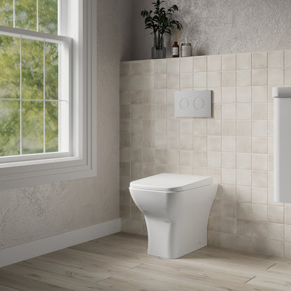 [BCFR406] Hilderstone Modern Back to Wall Toilet Pan with Soft Close Seat - Lifestyle 3