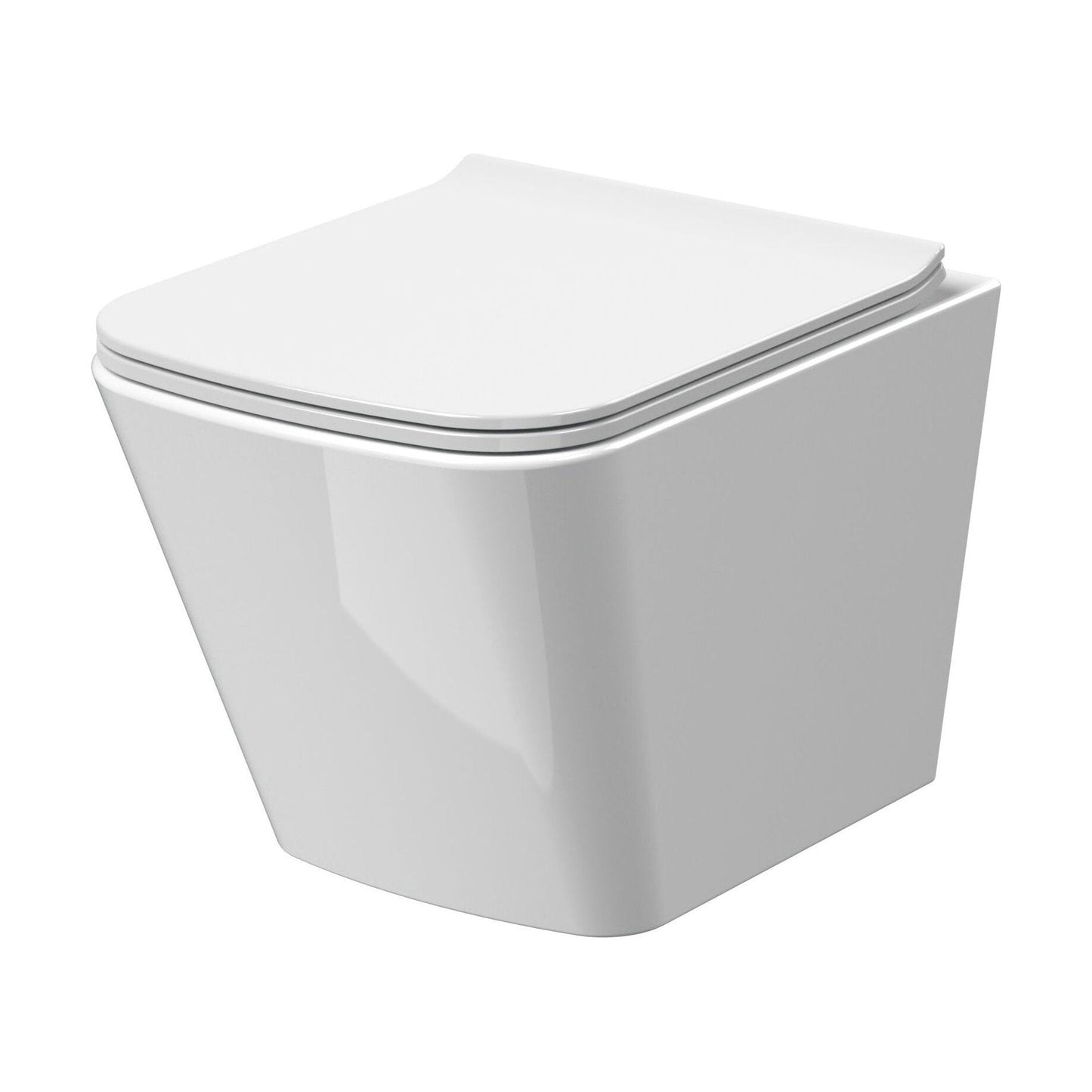 [BCFR440] Hilderstone Modern Hung Toilet Pan with Soft Close Sandwich Seat - Cutout